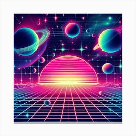 Retro Futuristic Elements,Retro Futuristic Background,Retro Futuristic Templates (5) Canvas Print