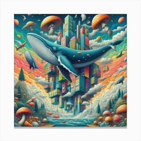 Whales And Mushrooms Canvas Print