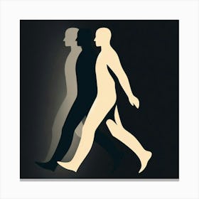 Silhouette Of A Man Walking Canvas Print