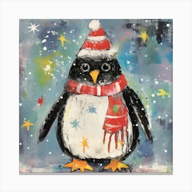 Penguin Santa Canvas Print