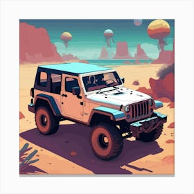 Jeep In The Desert 4 Canvas Print