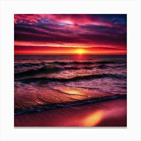 Sunset On The Beach 198 Canvas Print