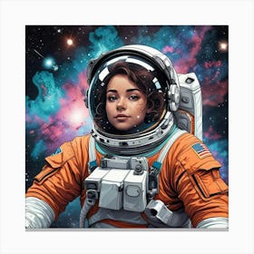 Cosmic Explorer Portrait Of An Astronaut Among The Stars (8) Canvas Print