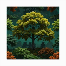 Tree Forest Seamless Pattern Canvas Print