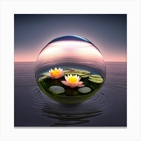 Water Lily In A Glass Canvas Print