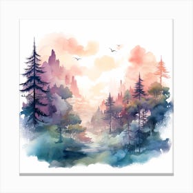 Watercolor Landscape Painting 1 Canvas Print