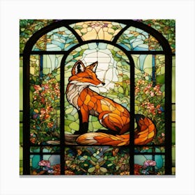 Fox Stained Glass Canvas Print