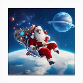 Santa Claus In Space Canvas Print