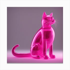Furniture Design, Tall Cat, Inflatable, Fluorescent Viva Magenta Inside, Transparent, Concept Produc Canvas Print