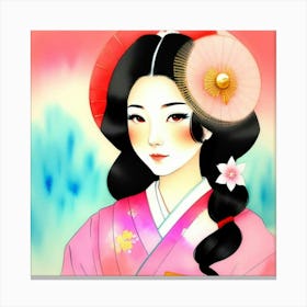 Geisha Girl Canvas Print