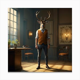 Deer In The Room 1 Canvas Print