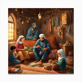 Arab Family 2 Canvas Print