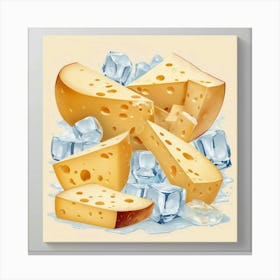 Cheese And Ice Cubes Canvas Print
