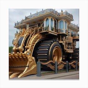 Russian Bulldozer House Canvas Print