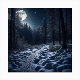 Full Moon In The Forest Canvas Print