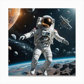 Astronaut In Space 1 Canvas Print