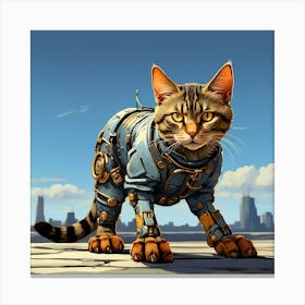 Steampunk Cat 5 Canvas Print