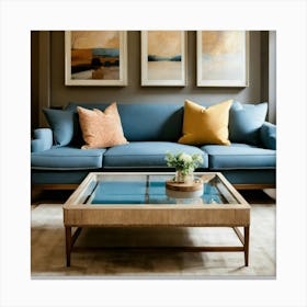 A Photo Of A Living Room With A Large Sofa (4) Canvas Print