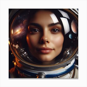 Woman Astronaut In Space 2 Canvas Print