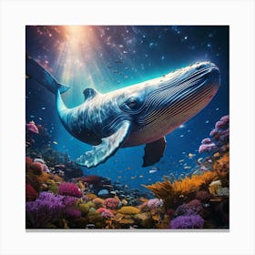 Firefly Colossal Sky Whale Amidst A Celestial Garden 56470 Canvas Print