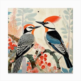 Bird In Nature Woodpecker 1 Canvas Print