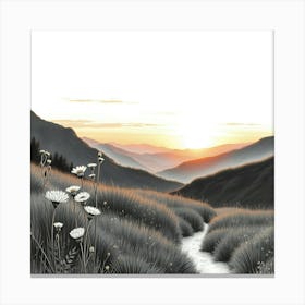 Sunset In The Mountains 49 Canvas Print