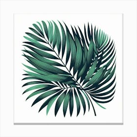 Tropical green palm leaf 3 Canvas Print