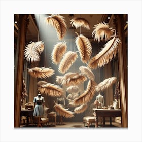 Feathers In The Air 4 Canvas Print