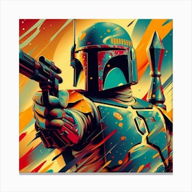 Boba Fett Swiped Abstract Star Wars Art Print Canvas Print