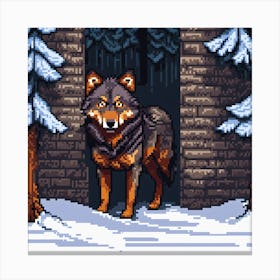 Pixel Wolf 2 Canvas Print