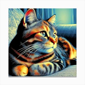 Feline Creative Cat Illustration 80 1 Canvas Print