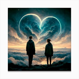 Two People Looking At Each Other Canvas Print