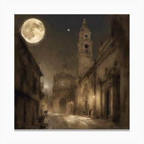 Night In The Old Town 1 Canvas Print