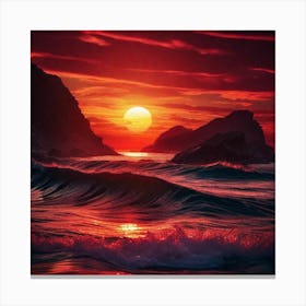 Sunset Over The Ocean 89 Canvas Print