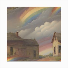 'Rainbow Over The House' Canvas Print