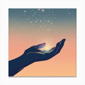 Hand Holding A Star Canvas Print