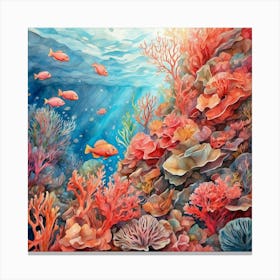 Coral Reef Painting Canvas Print