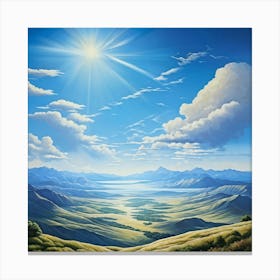 Sun Rising Over The Mountains 1 Canvas Print