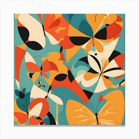 Abstract Painting Butterflies Canvas Print