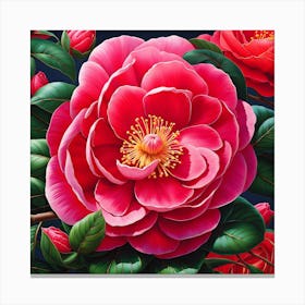 Camellia Splendor: Nature's Artistry Canvas Print