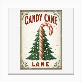 Candy Cane Lane 1 Canvas Print