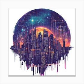 Cityscape.Generated AI. Wall Art Print 5 Canvas Print