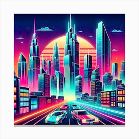 80'S Cityscape Canvas Print