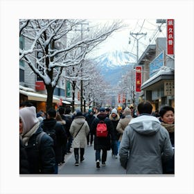 Crowds In Kyoto Canvas Print