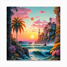 Sunset At The Beach Canvas Print