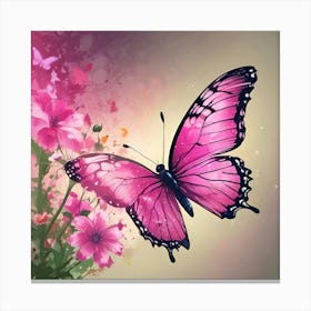 Pink Butterfly 8 Canvas Print