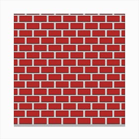 Realistic Red Brick Wall Canvas Print