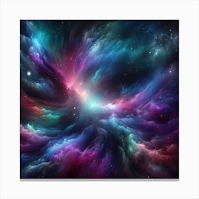 A Background That Captures The Mesmerizing Beauty Of A Cosmic Aurora Canvas Print