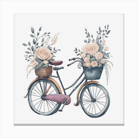 Floral Bicycle (3) Canvas Print