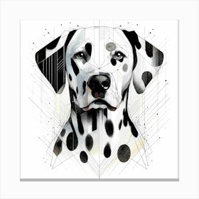 Dalmatian Dog - Abstract Line Art Illustration 293 Canvas Print